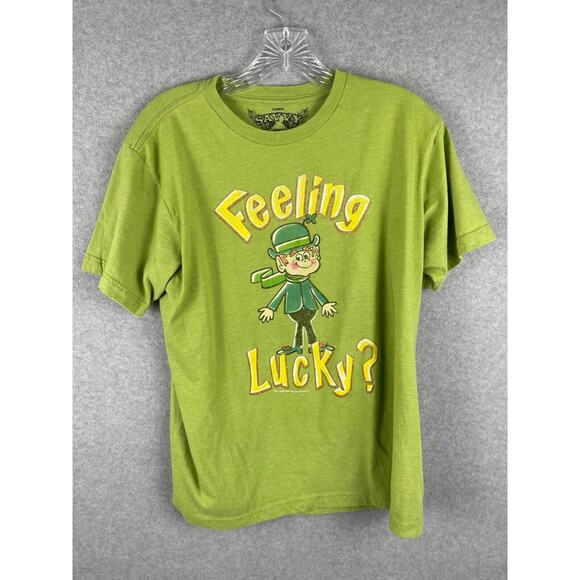 Savvy Feeling Lucky T Shirt Mens L Green Leprechaun Lucky Charms St‎ Patrick - Picture 1 of 9